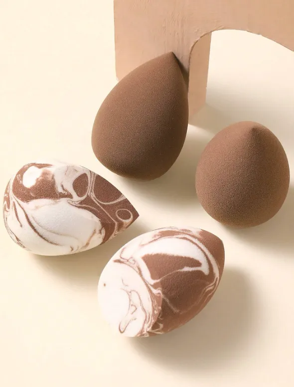 4 pièces Éponge de maquillage (Noir)