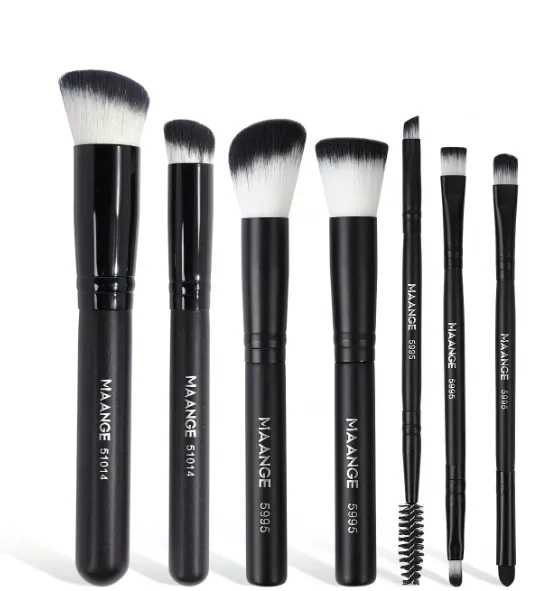Maange 7 pièces de pinceaux de maquillage (Noir)